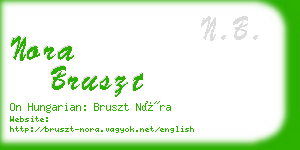 nora bruszt business card